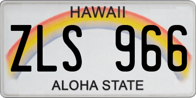 HI license plate ZLS966
