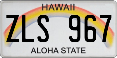 HI license plate ZLS967
