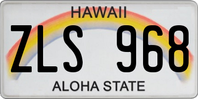 HI license plate ZLS968