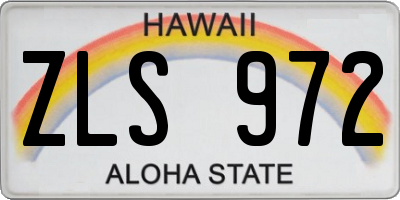 HI license plate ZLS972