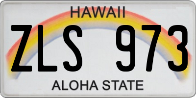 HI license plate ZLS973