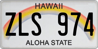 HI license plate ZLS974