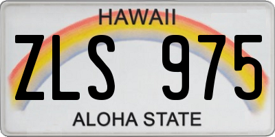 HI license plate ZLS975