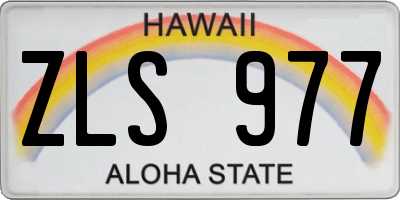 HI license plate ZLS977
