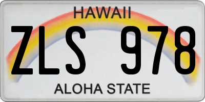 HI license plate ZLS978