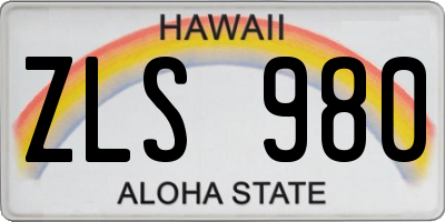 HI license plate ZLS980