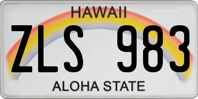 HI license plate ZLS983