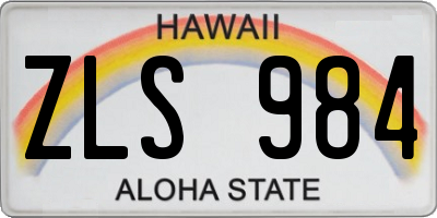 HI license plate ZLS984