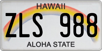 HI license plate ZLS988