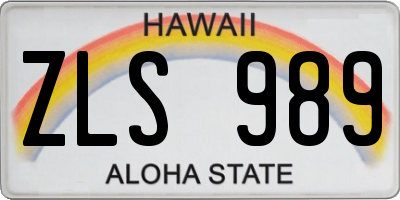 HI license plate ZLS989