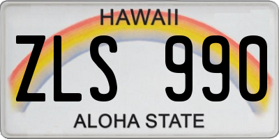 HI license plate ZLS990
