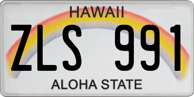 HI license plate ZLS991
