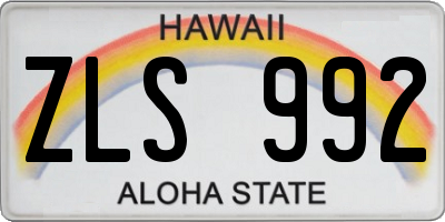 HI license plate ZLS992