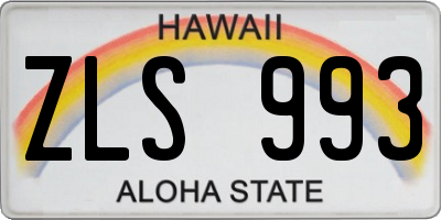 HI license plate ZLS993