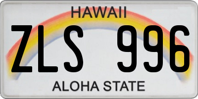 HI license plate ZLS996
