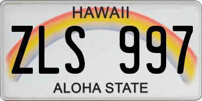 HI license plate ZLS997