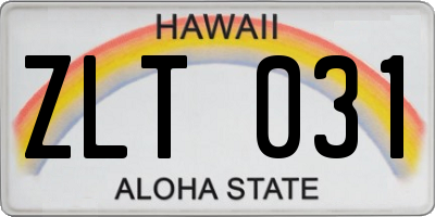 HI license plate ZLT031