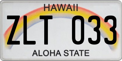 HI license plate ZLT033