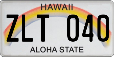 HI license plate ZLT040