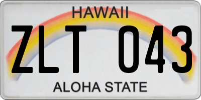 HI license plate ZLT043