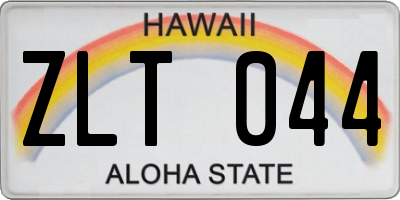 HI license plate ZLT044