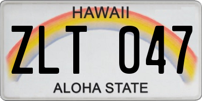 HI license plate ZLT047