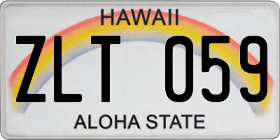 HI license plate ZLT059