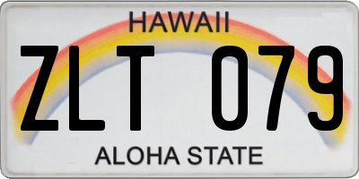 HI license plate ZLT079
