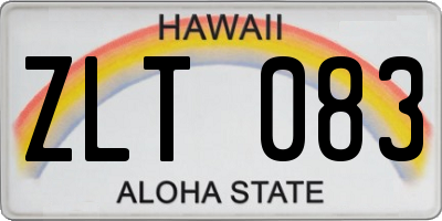 HI license plate ZLT083