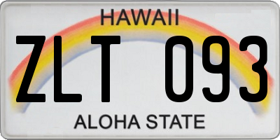 HI license plate ZLT093