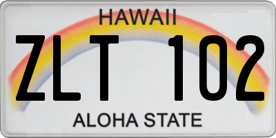 HI license plate ZLT102