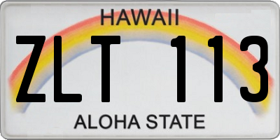 HI license plate ZLT113