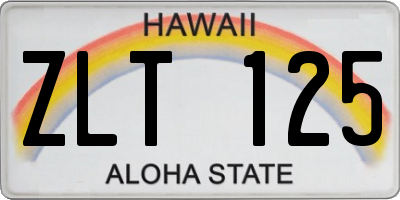 HI license plate ZLT125