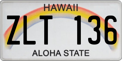 HI license plate ZLT136