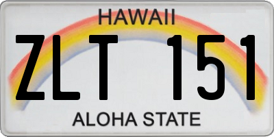 HI license plate ZLT151