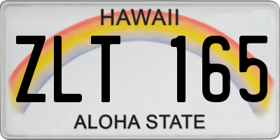 HI license plate ZLT165