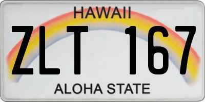 HI license plate ZLT167
