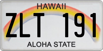 HI license plate ZLT191