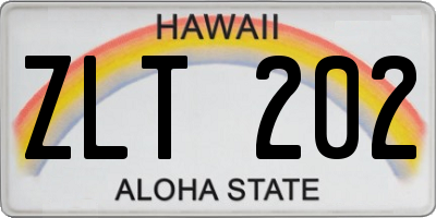 HI license plate ZLT202