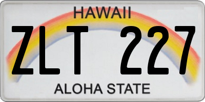 HI license plate ZLT227