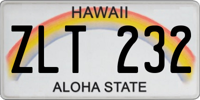 HI license plate ZLT232