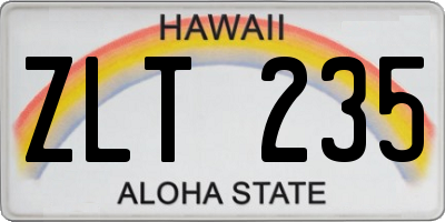 HI license plate ZLT235