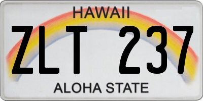 HI license plate ZLT237