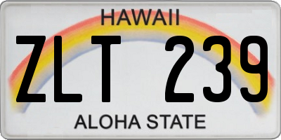 HI license plate ZLT239