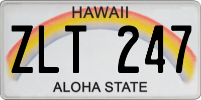 HI license plate ZLT247