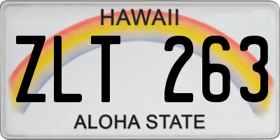 HI license plate ZLT263
