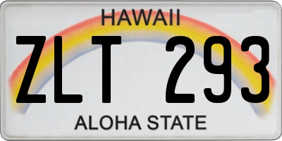 HI license plate ZLT293