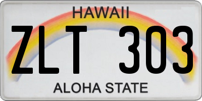 HI license plate ZLT303