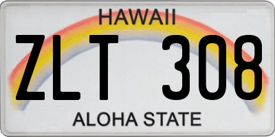 HI license plate ZLT308