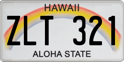 HI license plate ZLT321